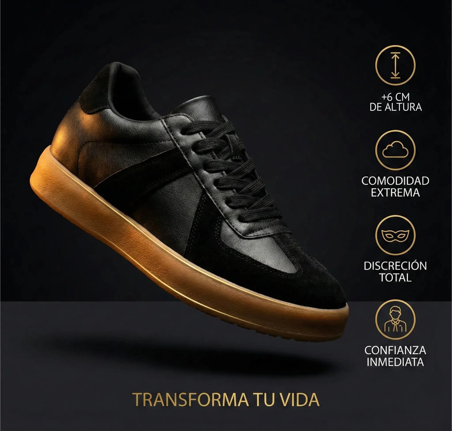 gazellex black - zapatillas con altura