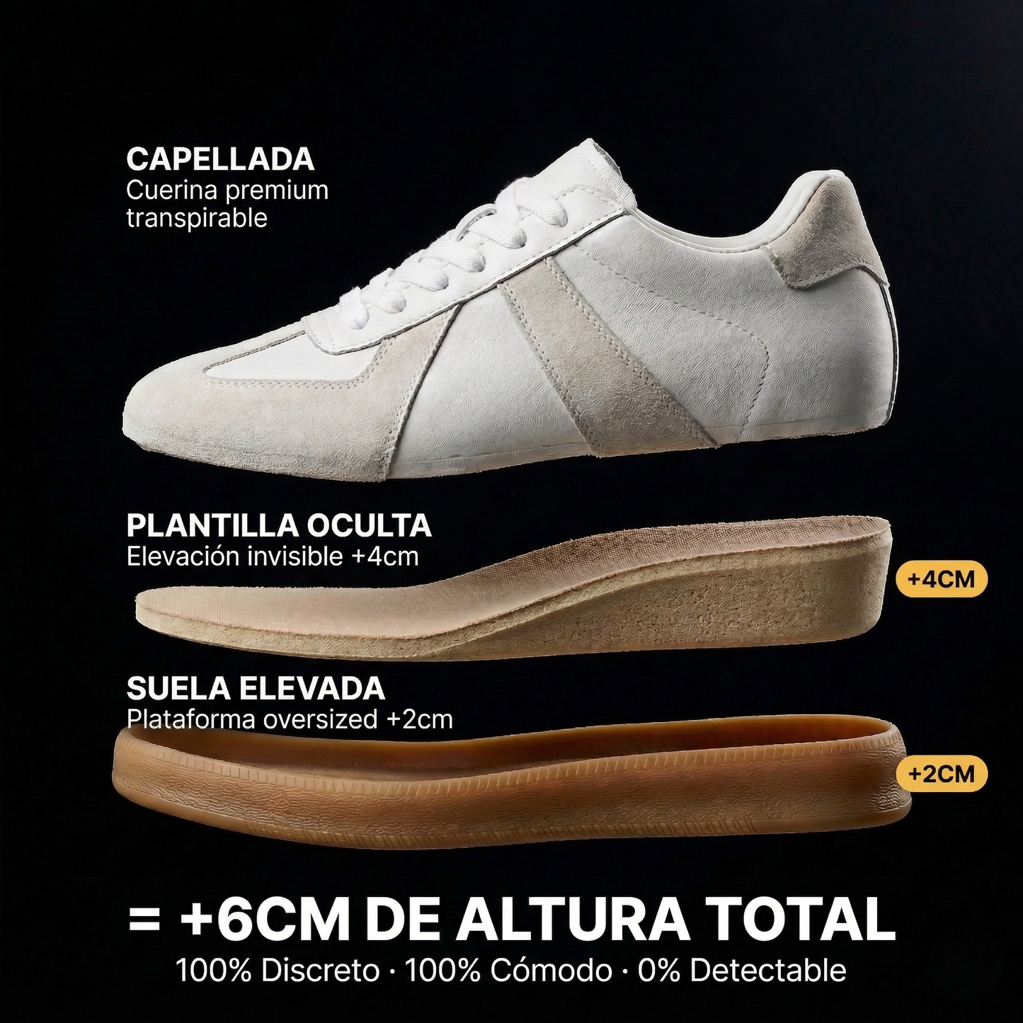 gazellex white- zapatillas con altura