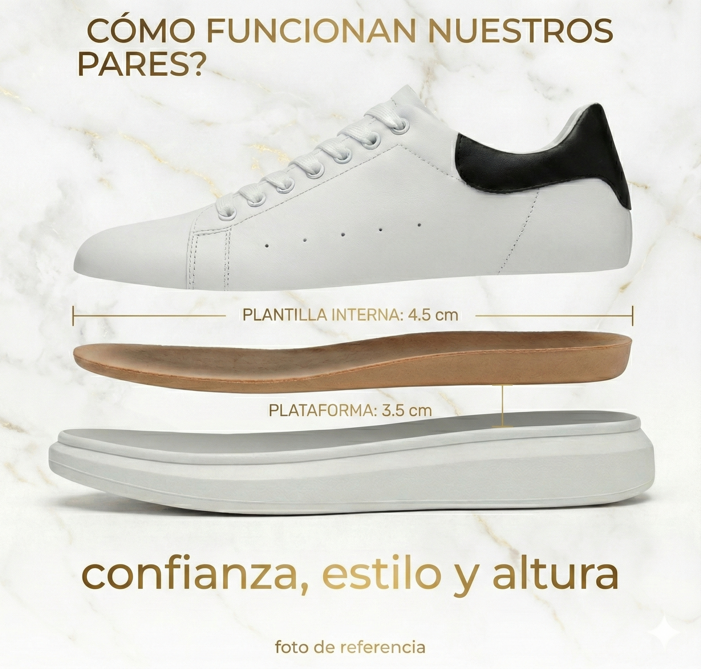 preventa mc8  - zapatillas con altura+ talon de regalo (+2cm)